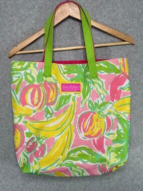 Lilly Pulitzer for Estee Lauder Beach Tote Bag Fruit Floral Tropical Print